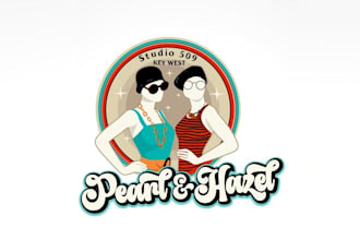 design retro girls edgy style logo