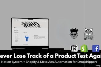 build notion product testing system for shopify dropshipping