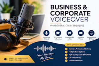 record a professional business and corporate voiceover