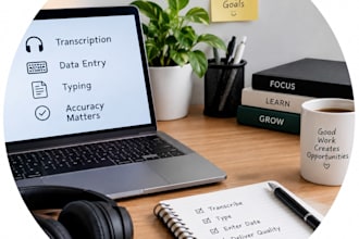 do accurate manual transcription and typing