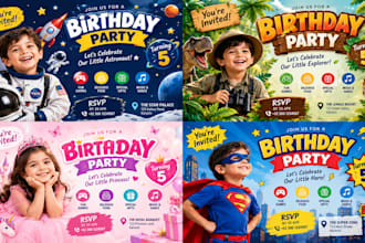 design a party, birthday, or holiday flyer for any event in 24 hours
