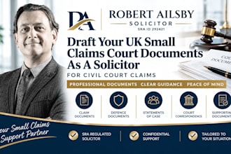 draft your uk small claims court documents as a solicitor for civil court claims