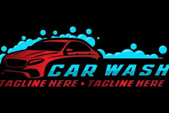 design a premium car wash logo with a bold automotive brand identity