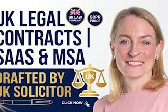 draft uk legal contracts, saas privacy policy and msa agreement