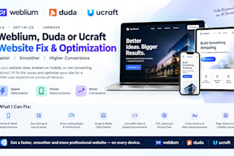 fix mobile responsiveness and speed issues on weblium duda ucraft website