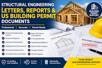provide structural engineering letters, reports and US building permit document