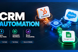 automate CRM data entry between hubspot salesforce google sheets and notion