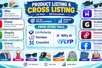 list and crosslist products to all marketplace through nifty, vendoo and more