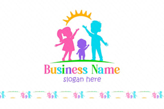 design a colorful kids, daycare, or childcare logo