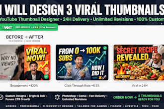 design 3 modern youtube thumbnails