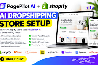 build pagepilot ai shopify dropshipping ai store via dsers cj dropshipping