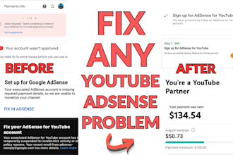 fix youtube adsense approval, monetization and payment issue