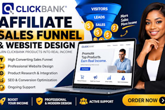 build a  clickbank affiliate sales funnel ,website design