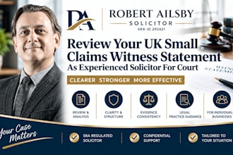 review your uk small claims witness statement as experienced soiicitor for court