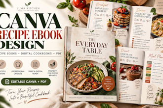 design canva recipe ebook cookbook digital cookbook recipe book pdf