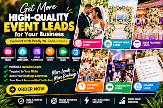 wedding leads photo booth event coordinator party rental photography venue leads