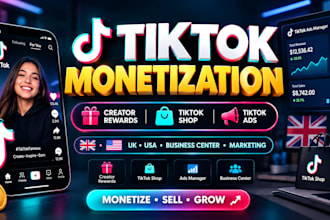 setyp tiktok monetization, tiktok shop, creator program and UK tiktok account