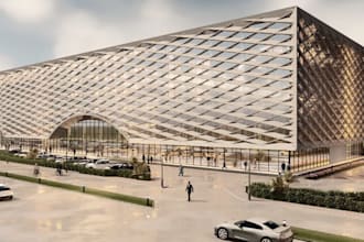 3d commercial building and public spaces with realistic rendering walkthrough