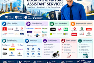 provide travel booking, hotel booking and virtual assistant services