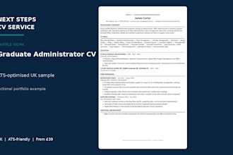 write a professional ats optimised CV resume for the uk