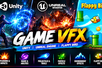 create vfx for unity, unreal engine and flappy bird games