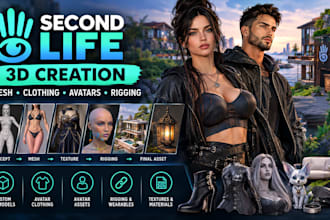 second life 3d modeling custom mesh clothing avatars rigging service for sl