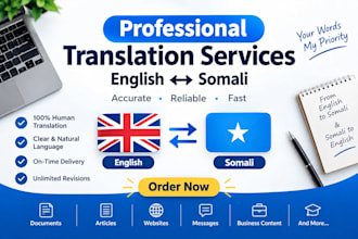 translate somali to english and englisg to somali manually