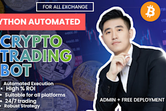 build python automated ai crypto trading bot, python trading bot with your API