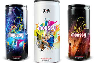 create unique energy drink labels design for your brand