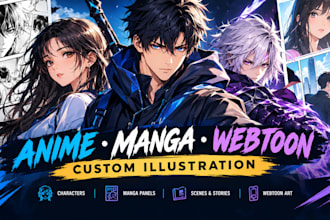 draw anime manga and webtoon illustrations