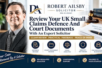review your uk small claims defence and court documents with an expert solicitor