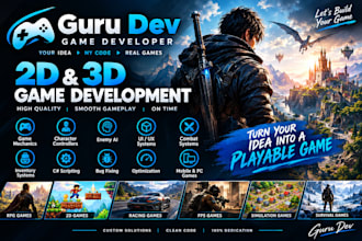 develop a professional unity 2d or 3d game in csharp