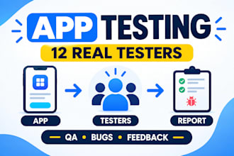 test your app with 12 testers for QA and closed testing