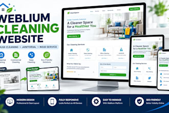 weblium cleaning service website house cleaning janitorial maid business website