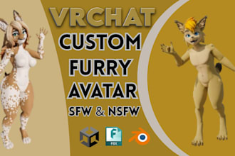 model a custom vrchat avatar 3d model furry character