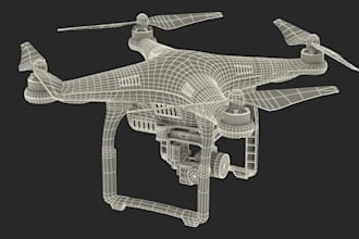 3d drone model, uav 3d model, quadcopter 3d model
