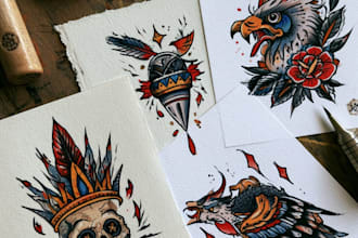 do amazing tattoo design, traditional tattoo design
