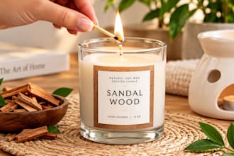 design candle, jar, box, product, perfume formulation and label design