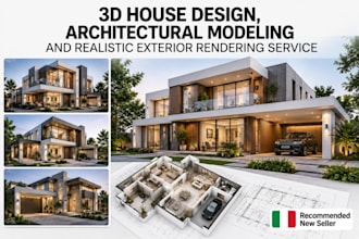 3d house design, architectural modeling and realistic exterior rendering service