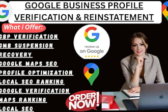 fix google my profile verification, reinstate suspended gmb, local SEO ranking