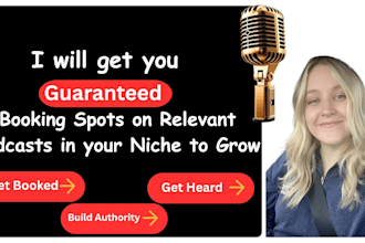 get you guaranteed booking spots on relevant podcasts in your niche to grow