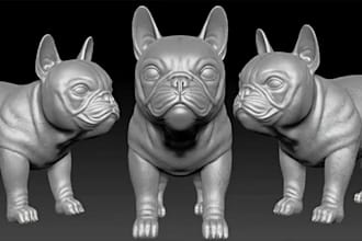 do french bulldog head bust stl 3d print ready manifold high detail sculpture