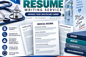 write an ats optimized medical resume CV and cover letter