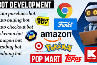 develop quick amazon bot, scalping bot, toys bestbuy bot, kmart bot funko bot