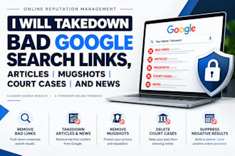 takedown bad google search links, articles, mugshots, court cases and news