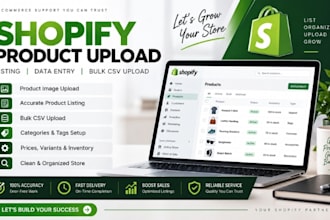do shopify product upload, product listing, data entry lister, bulk CSV upload