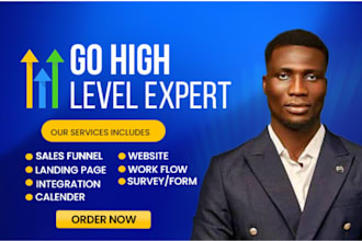 gohighlevel website, landing page, funnel and automation