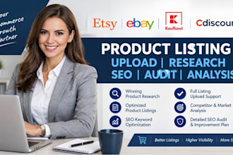etsy ebay kaufland cdiscount product listing upload research seo audit analysis