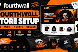 fourthwall website setup fourth wall store merch halloween tshirt pod redesign