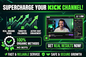 promote your kick channel with organic marketing for real views and follower